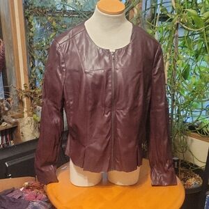 Worthington Deep Purple Faux Leather Jacket